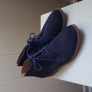 Blue Suede Bootie Shoe Women's Size 9